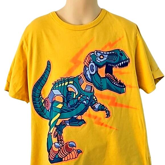 Place Boys Yellow T-Shirt Dinosaur Graphic Size 8 Casual Tee - Picture 4 of 5